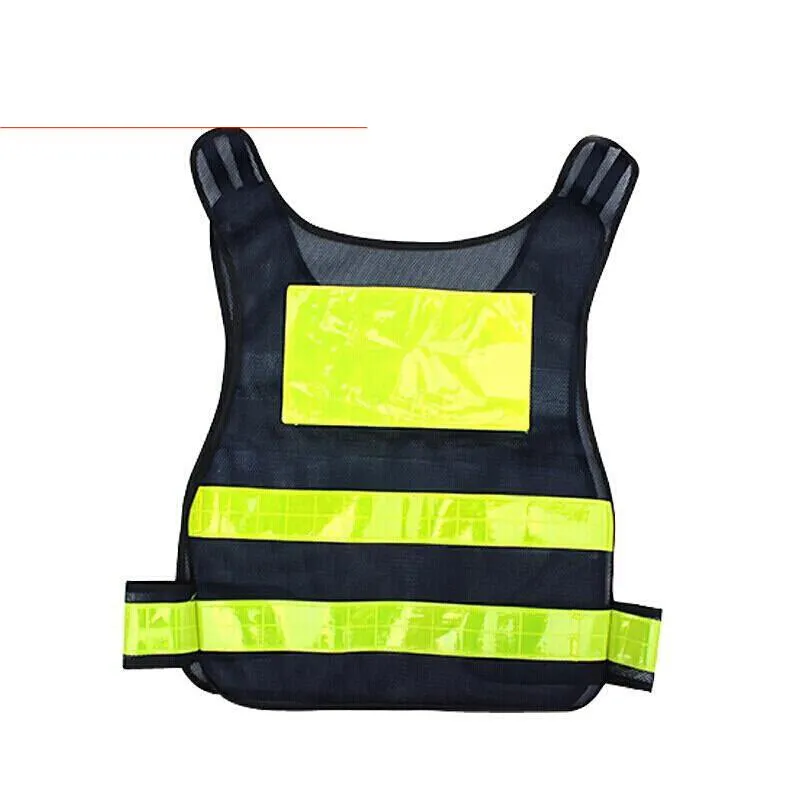 10 Pieces Black Mesh Reflective Vest Travel Warning Green Suit Reflective Vest Black Mesh Reflective Vest