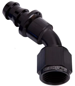 400 Series Push Lock 45° Hose End -12AN AF402-12BLK