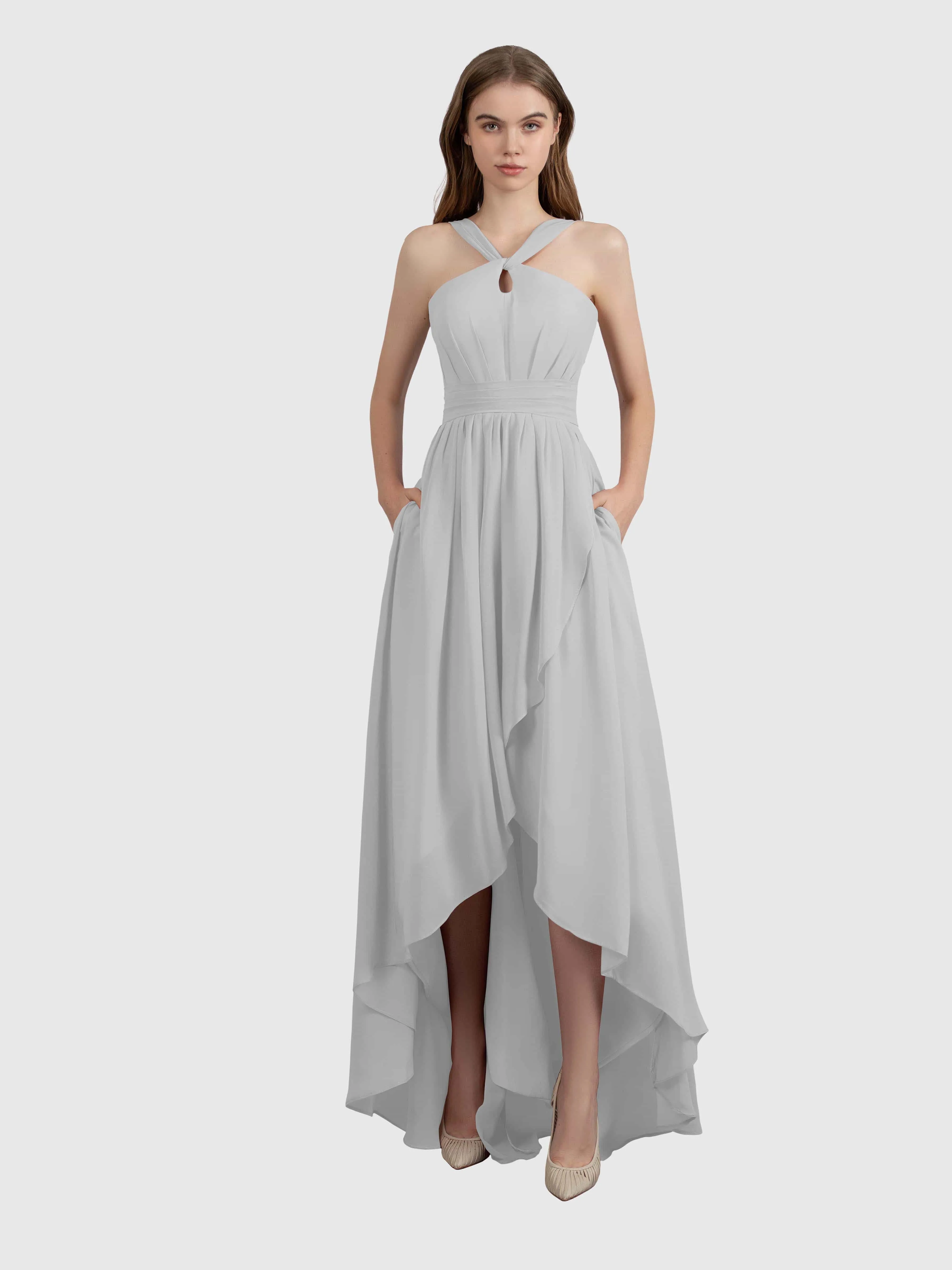 Avabelle Stylish Halter Sleeveless Bridesmaid Dresses