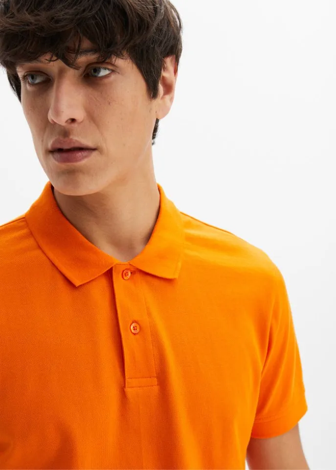 Bpc Bonprix Collection Short Sleeve Pique Polo Shirt, Orange