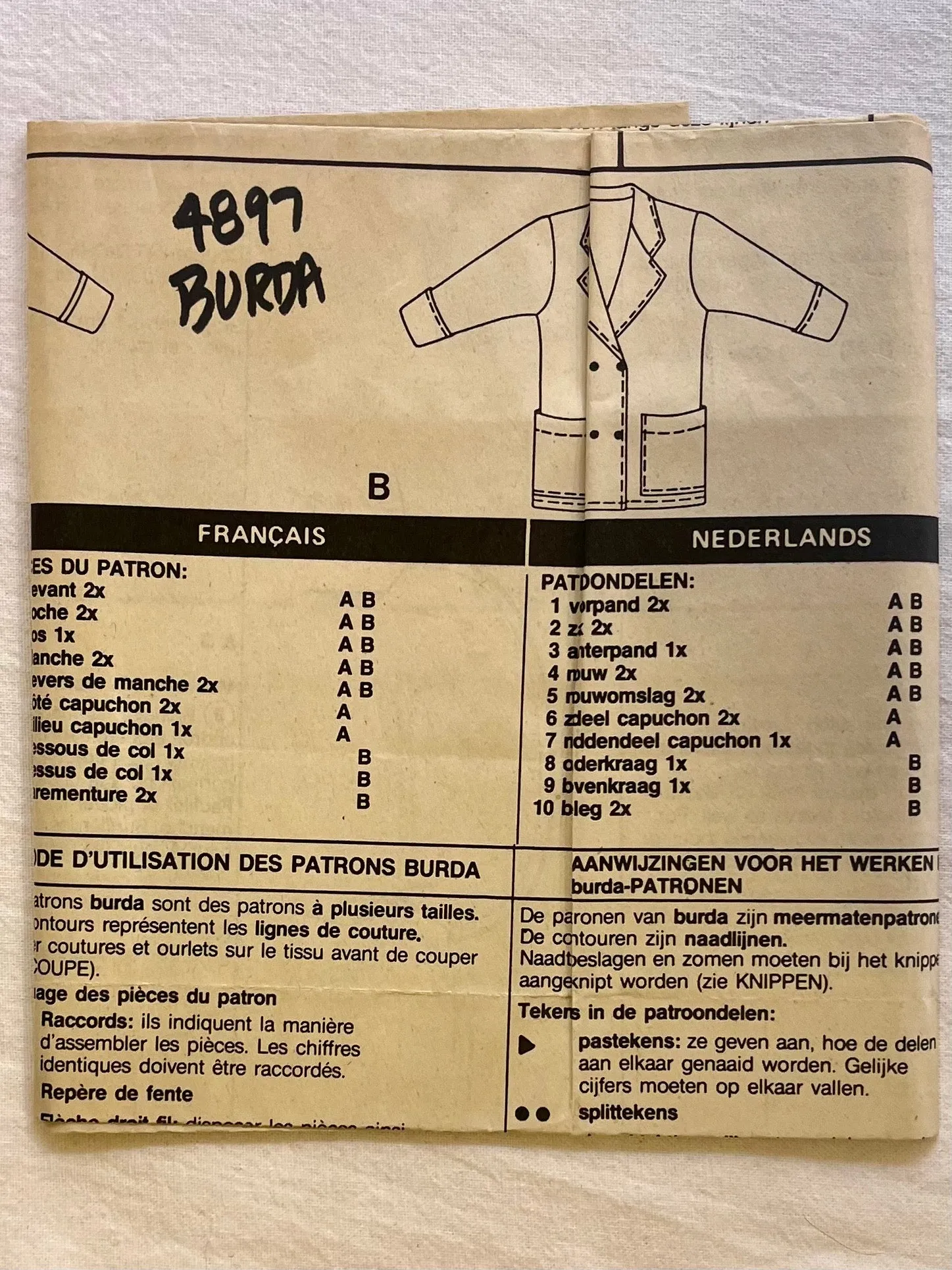 Burda 4897 CUT Coats Size 14