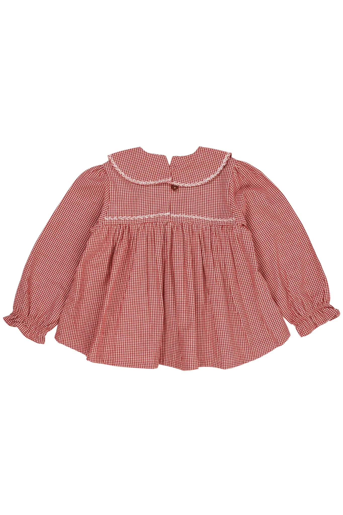 CHECK BLOUSE W. COLLAR - RED CHECK COMBI