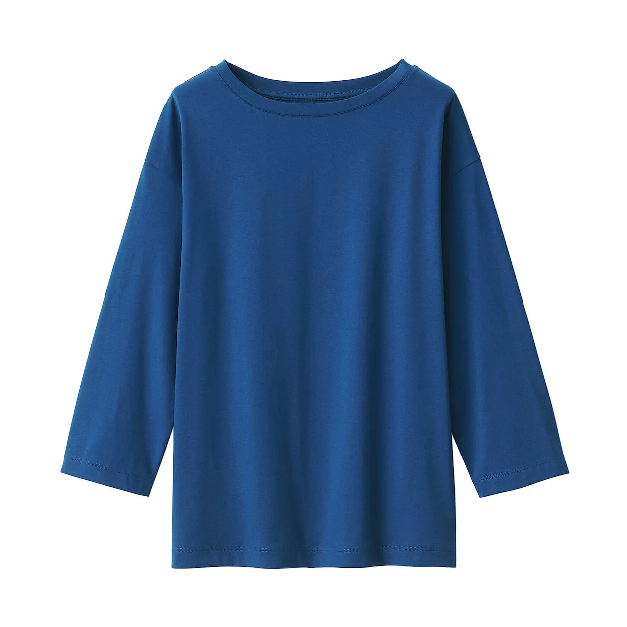 Cotton Jersey Boatneck 3/4 Sleeve T-Shirt