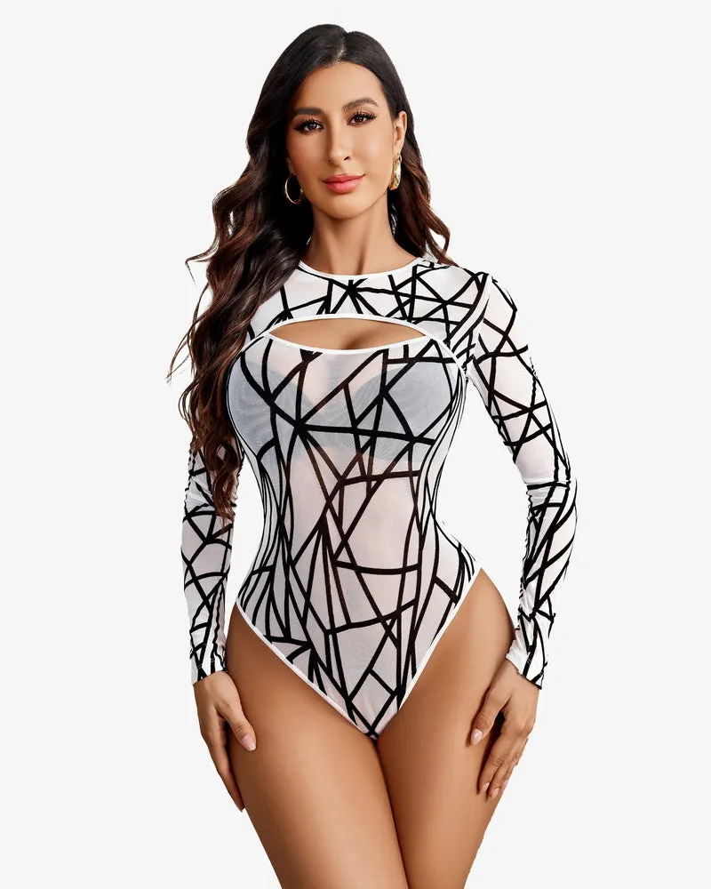 Cut Out Leotard See Through Shirts Sheer Bodysuit