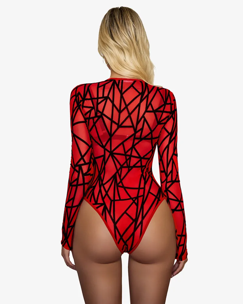Cut Out Leotard See Through Shirts Sheer Bodysuit