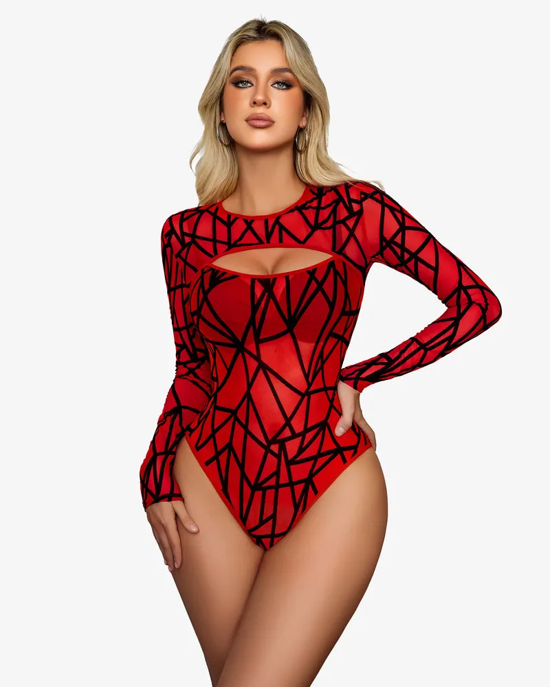 Cut Out Leotard See Through Shirts Sheer Bodysuit