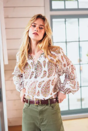 Golab Blouse - Pink Paisley by RosewaterHouse