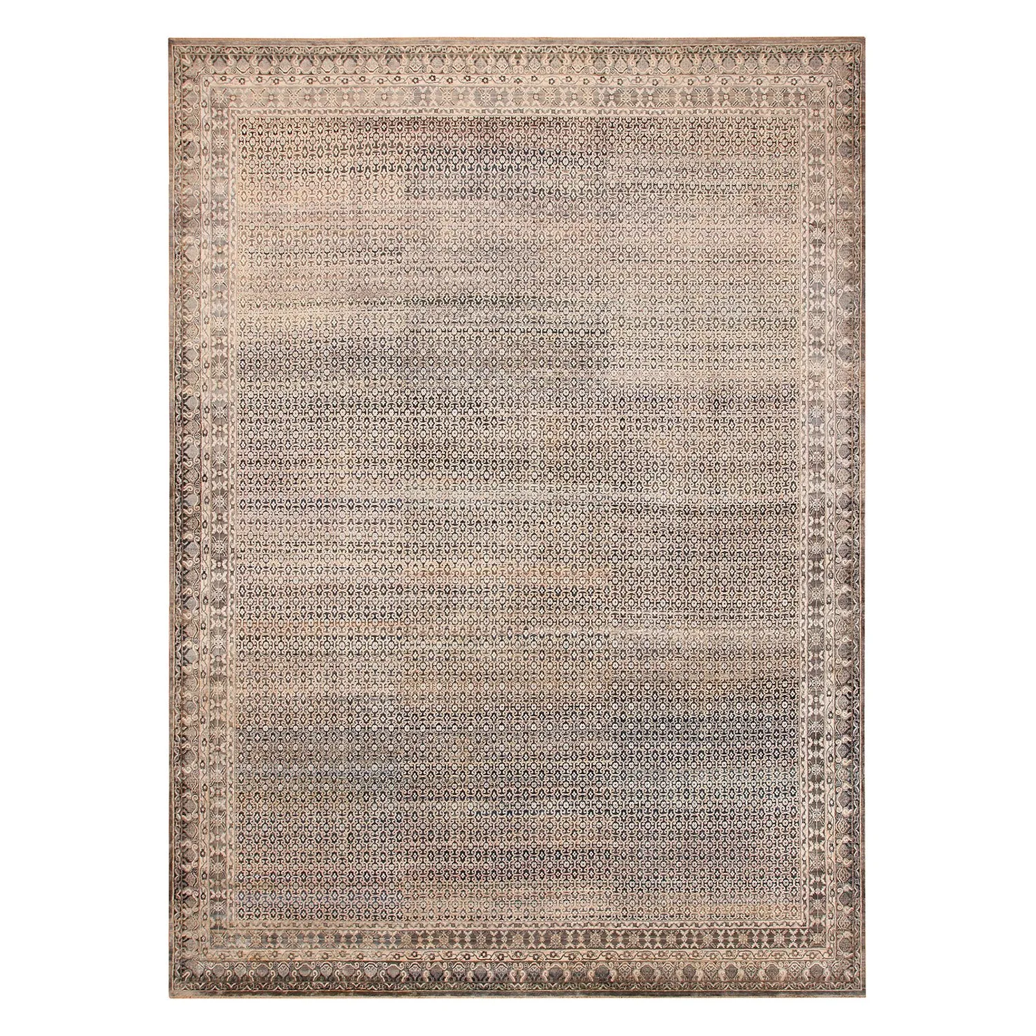 Grey Transitional Silk Rug - 12' x 18'6"
