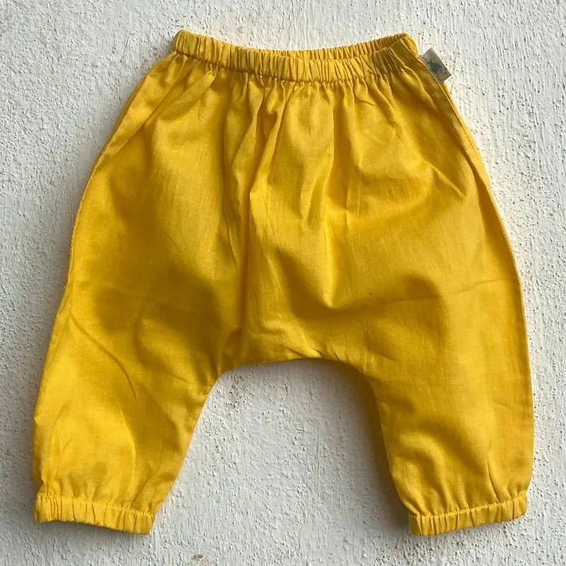 Kids Unisex Organic Cotton Patang Angarakha with Yellow Pants