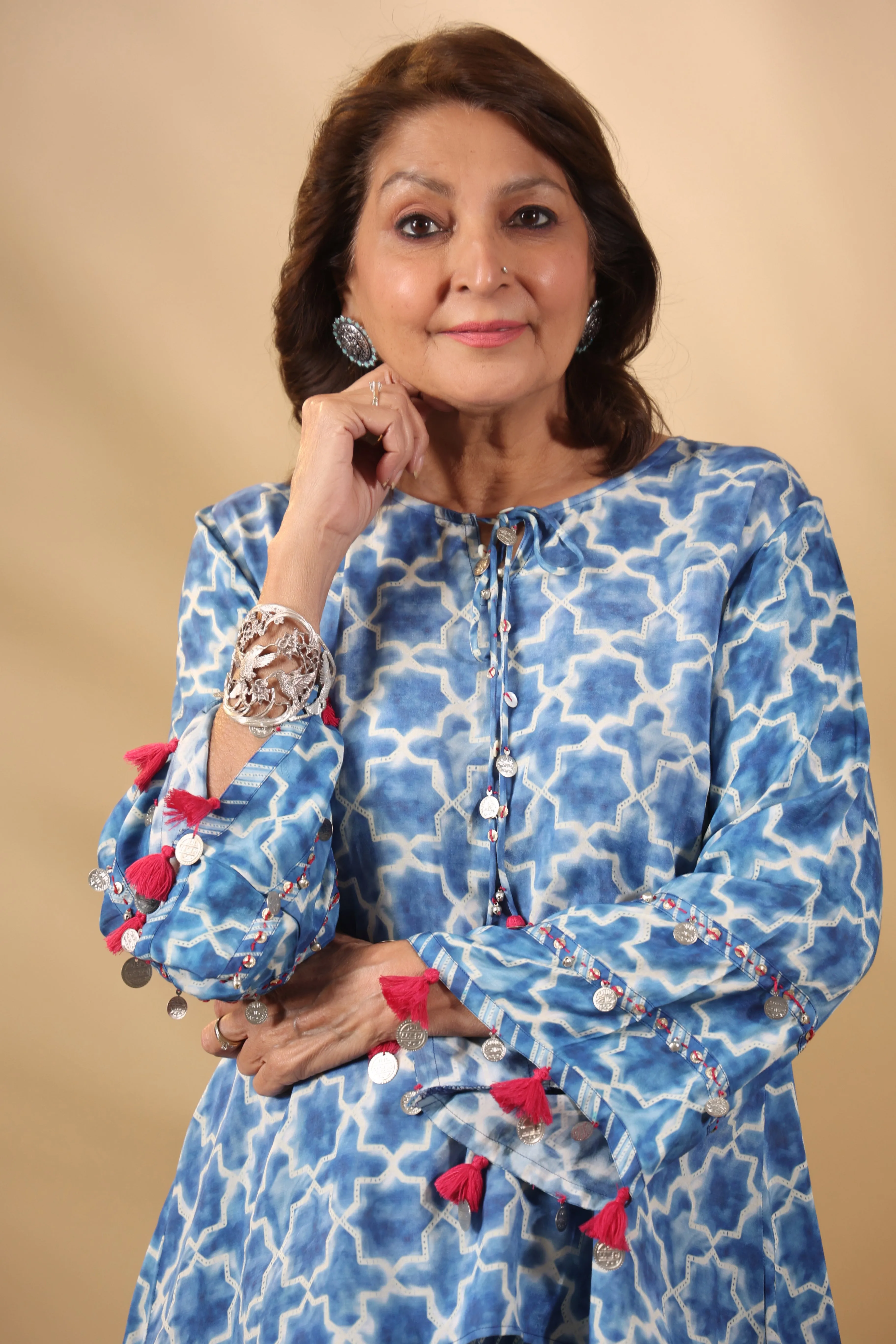 Malhari Blue Muslin Sharvana Co-Ord Set
