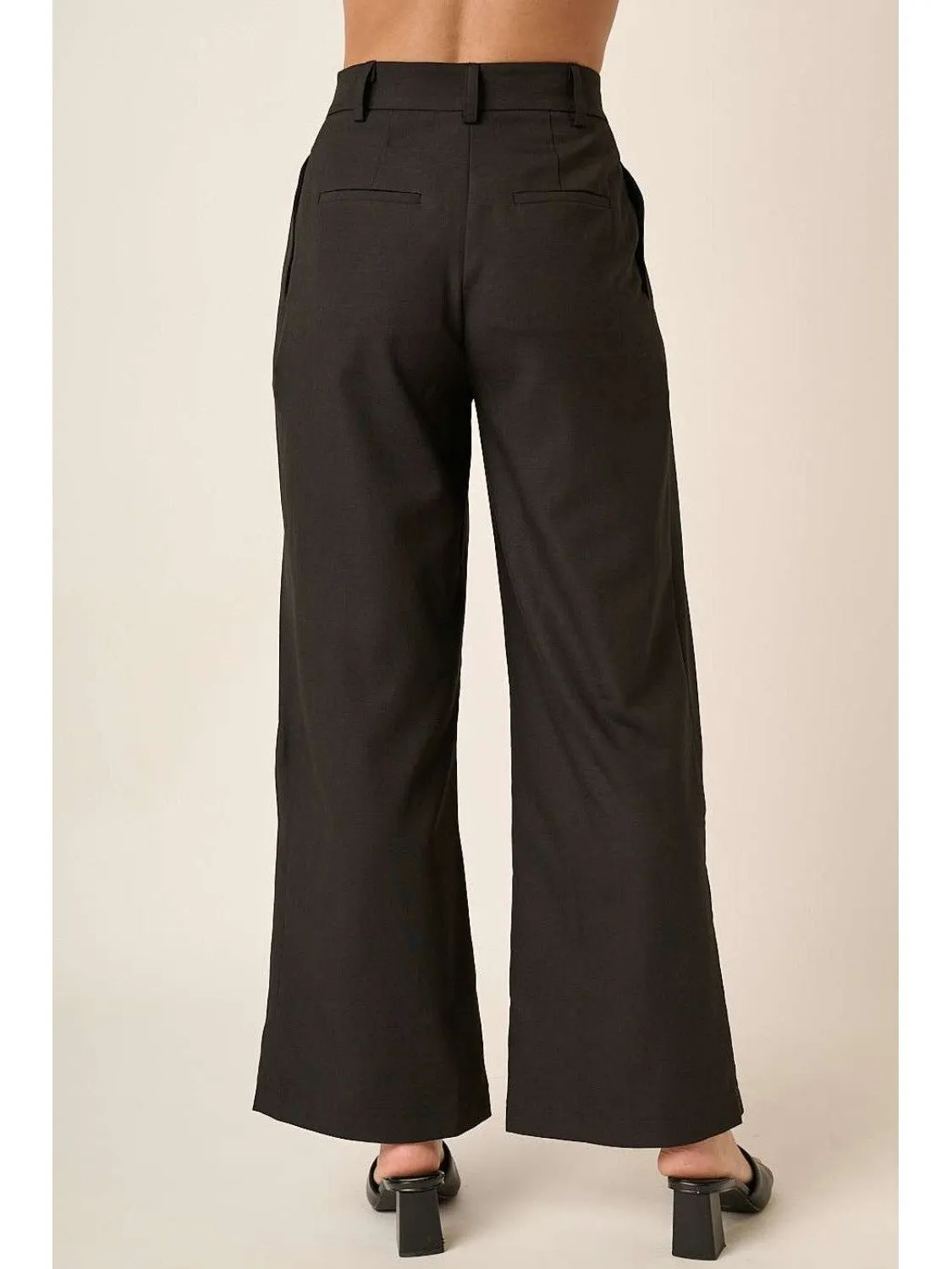 Mittoshop Deep Pleated High Waisted Wide Leg Pants
