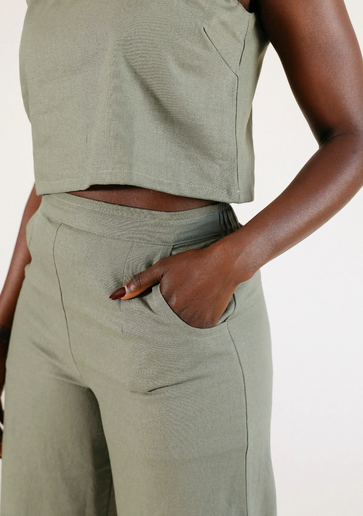 Nin Linen Pant - Olive
