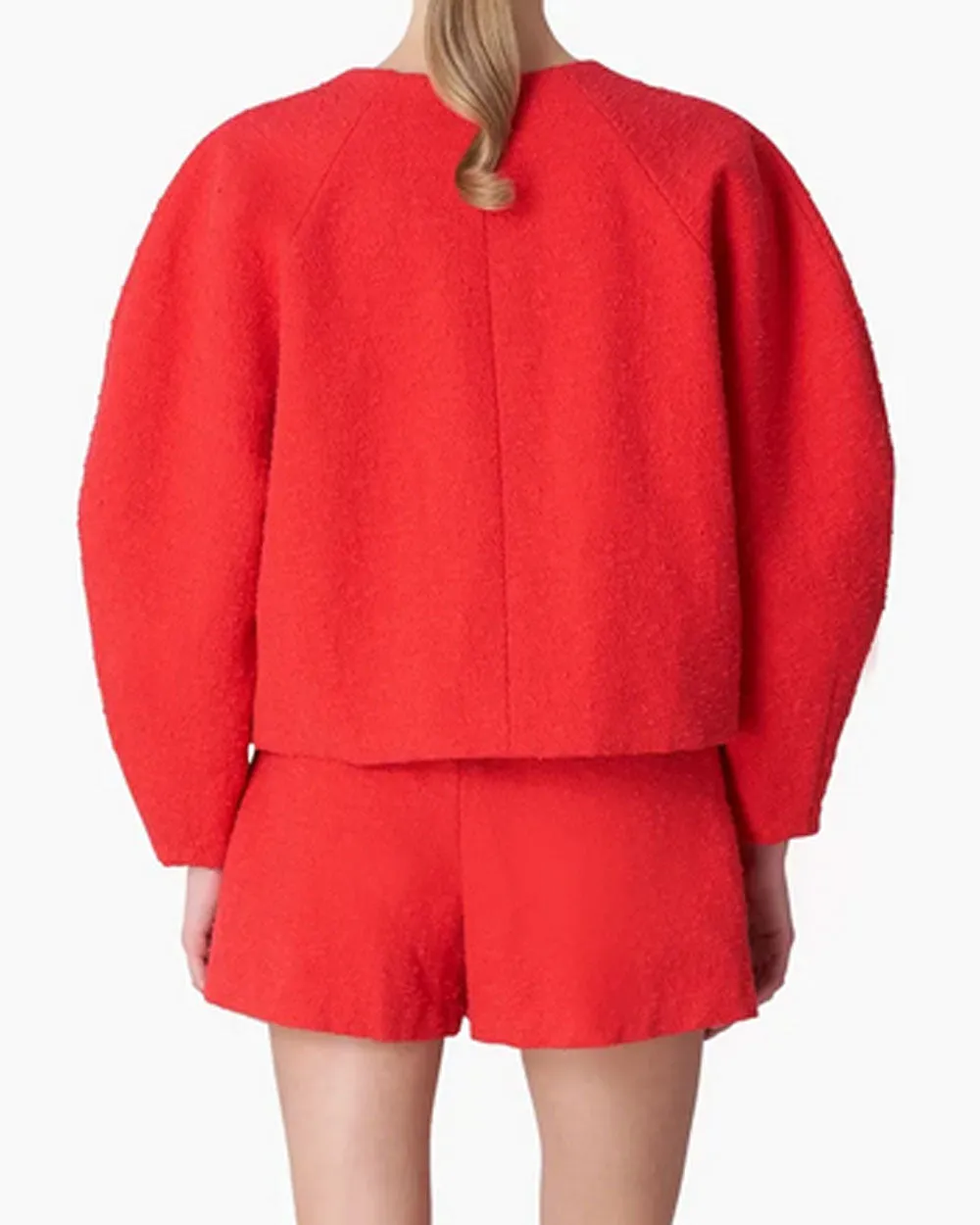 Poppy Boucle Collarless Crop Jacket