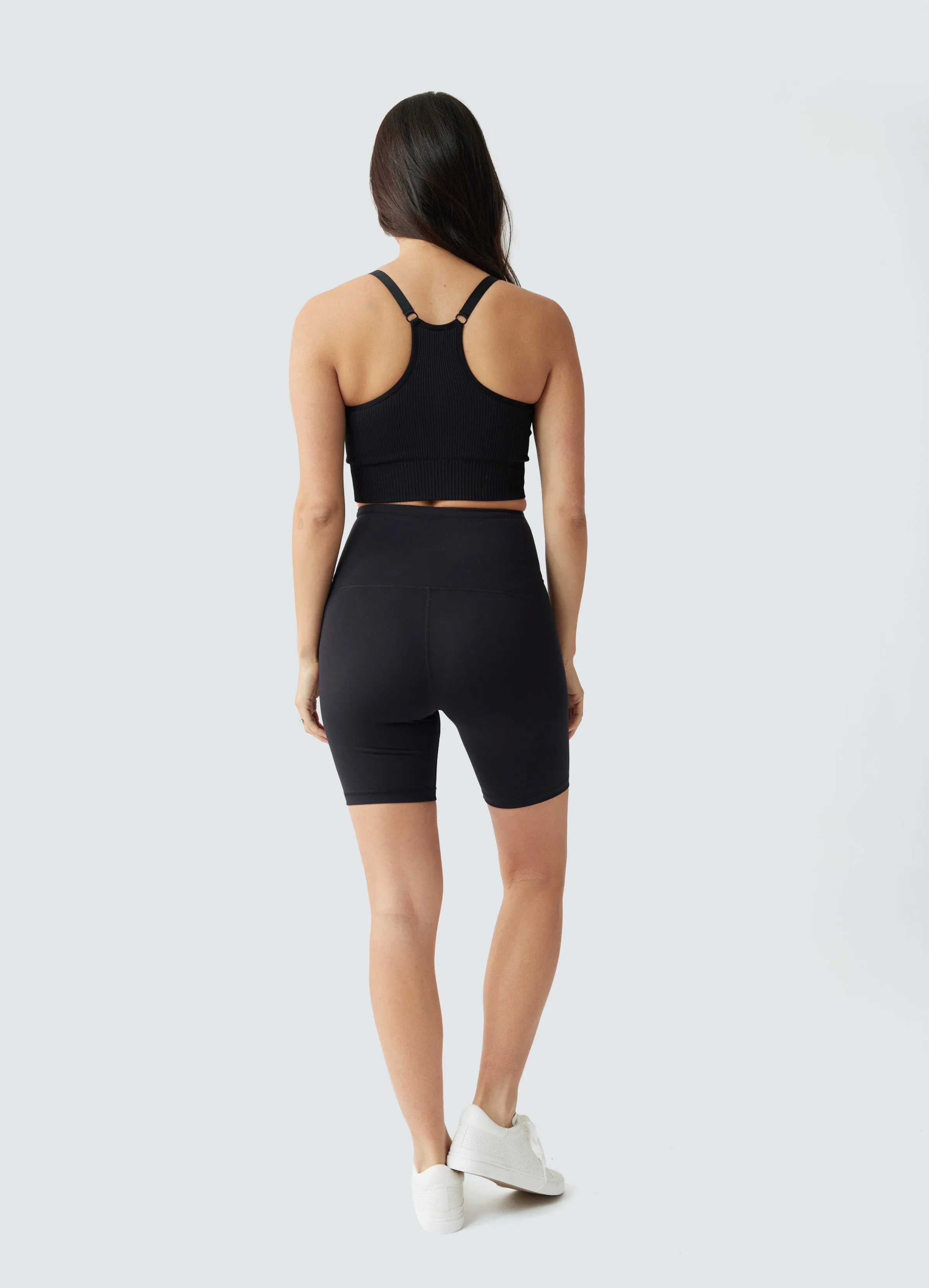Postpartum Compression Black Bike Short