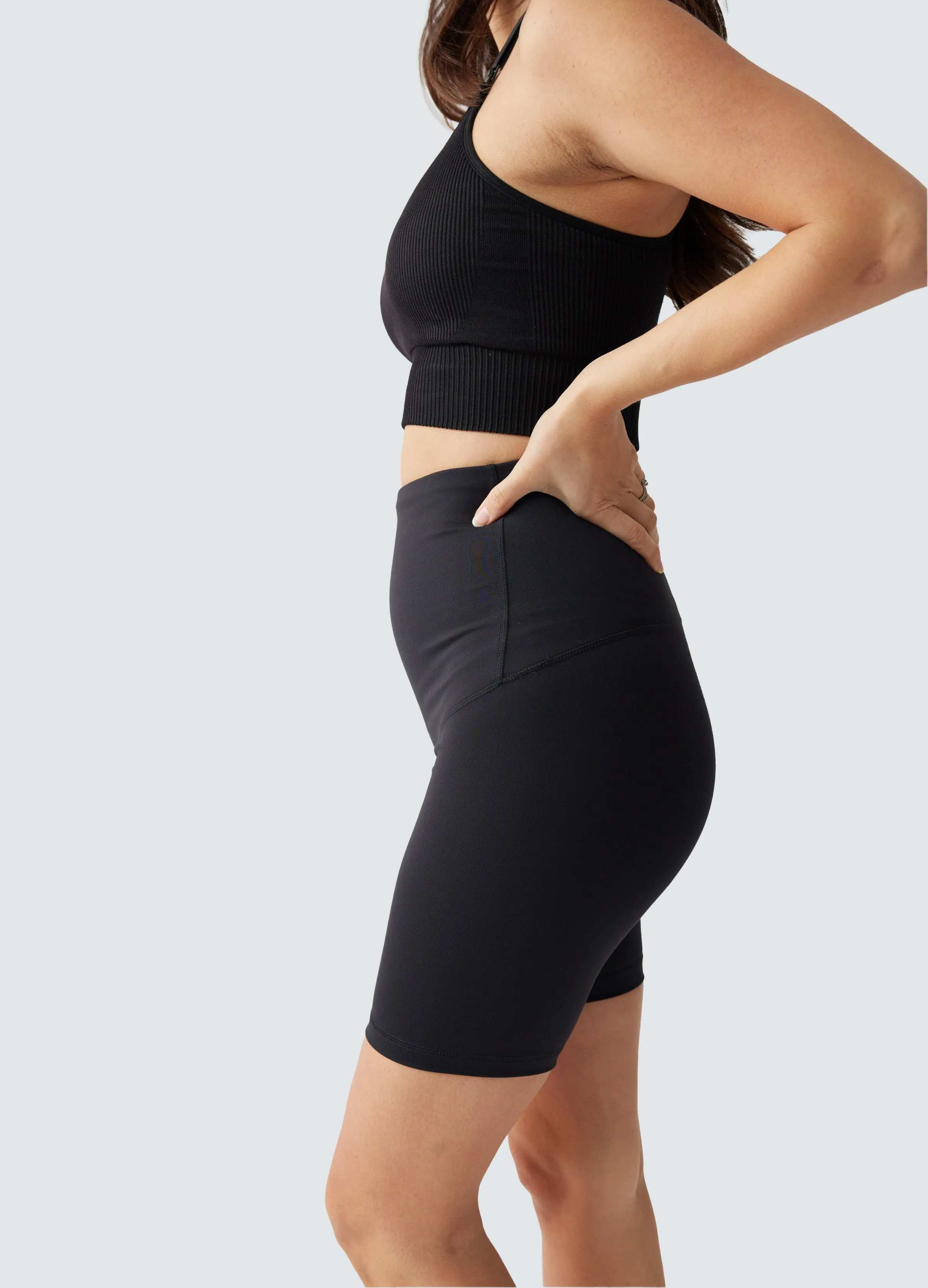 Postpartum Compression Black Bike Short