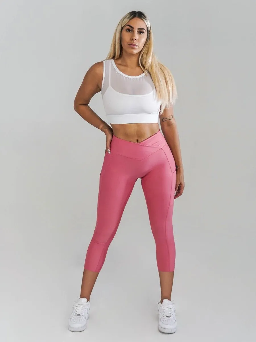 Pristine Pocket Capri Leggings | BUBBLEGUM