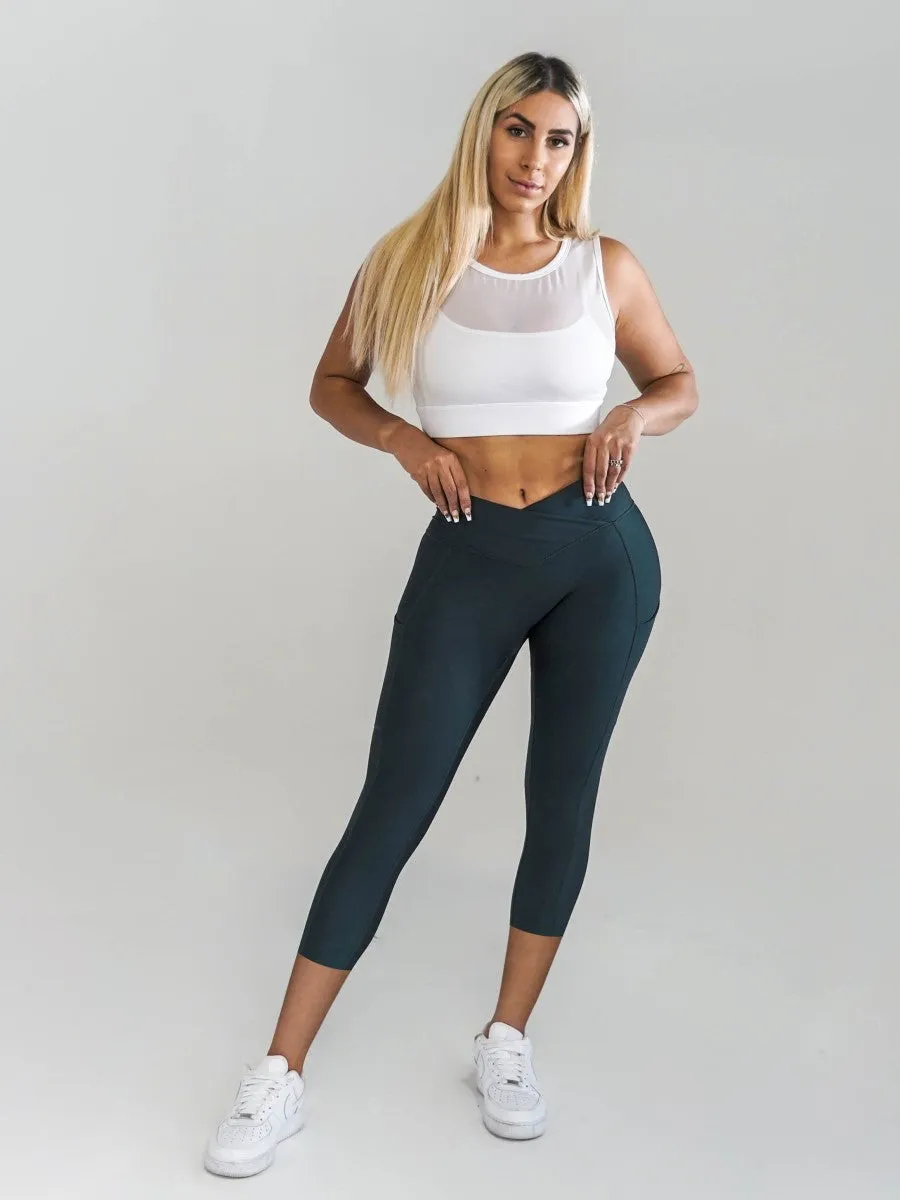 Pristine Pocket Capri Leggings | SLATE