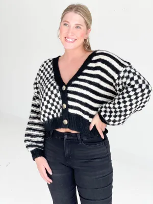 Rook Checkered Cardi - Black