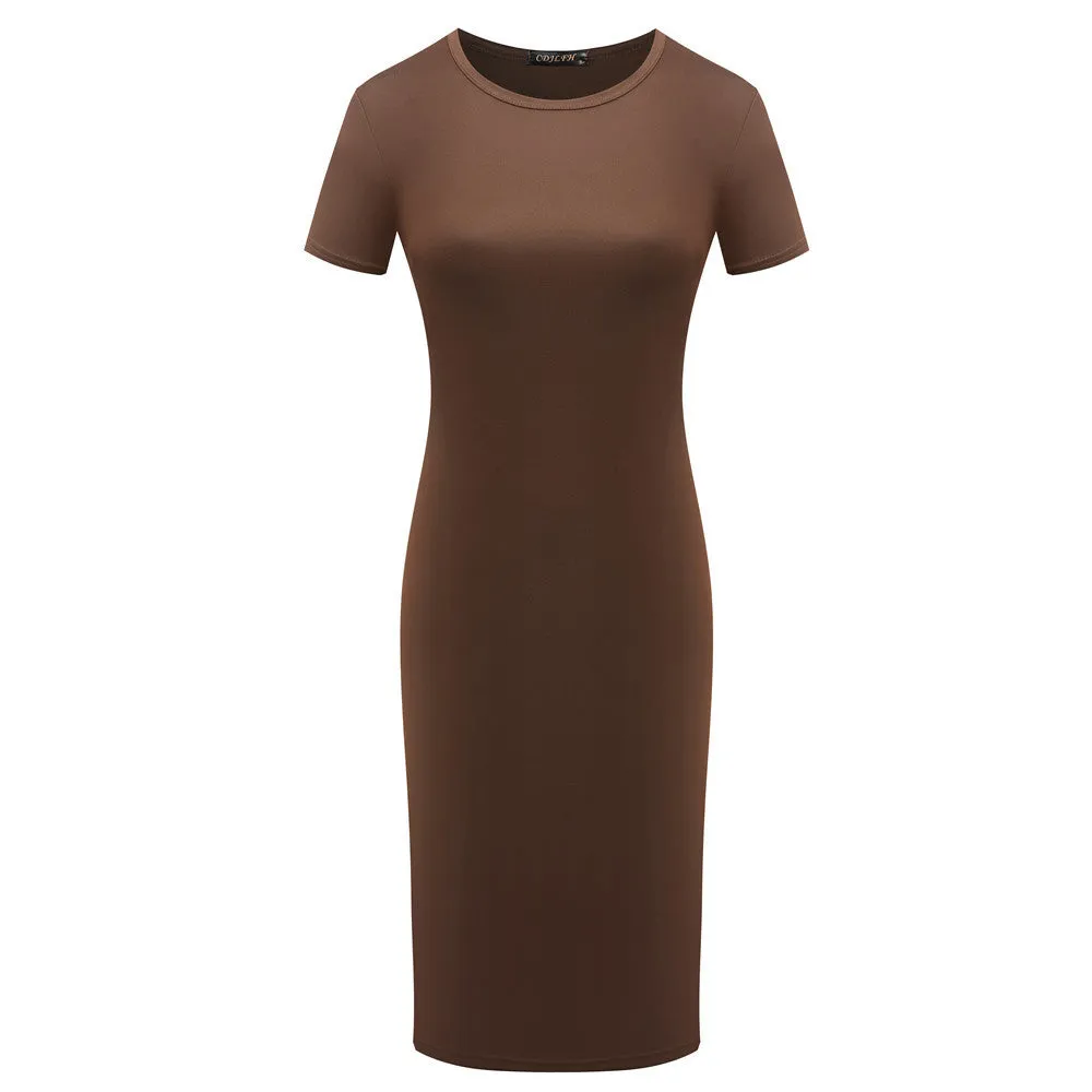 Round Neck Beautiful Stylish Pretty Women's Short-sleeved Dress