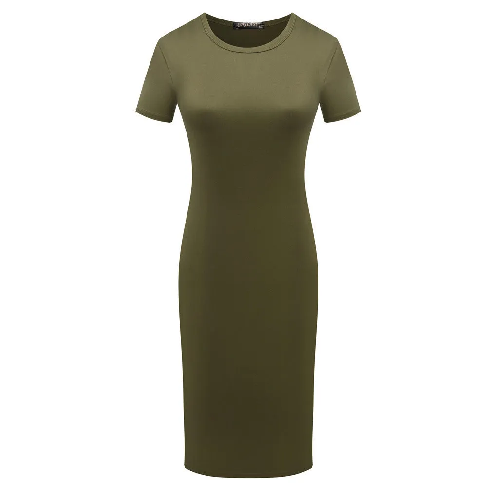 Round Neck Beautiful Stylish Pretty Women's Short-sleeved Dress