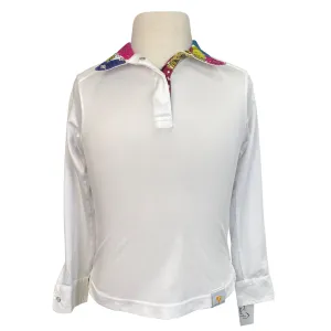 Shires Aubrion Show Shirt in White/Floral - Children's Small