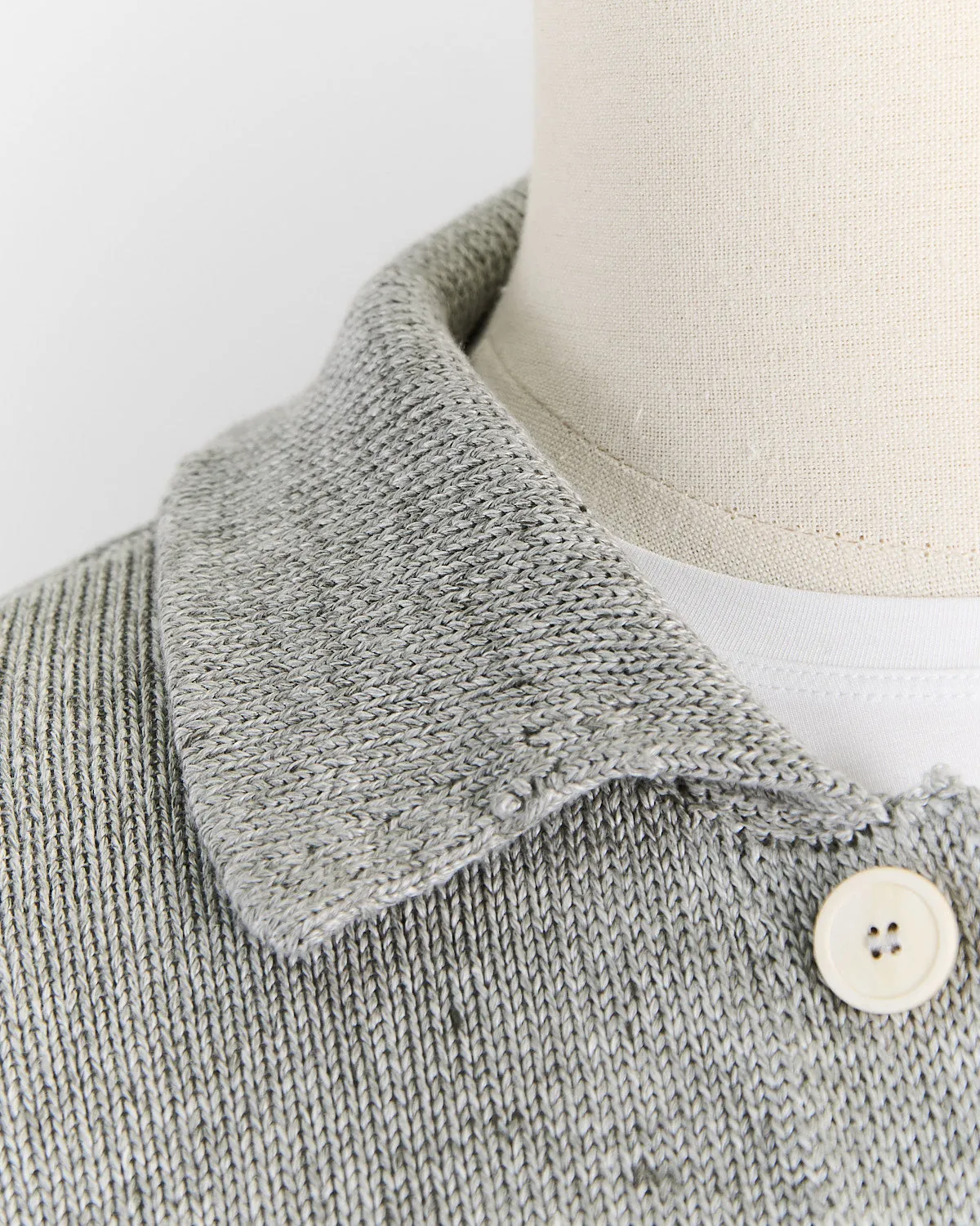 Signature 100% Washed Linen Light Grey Mix Shirt Jacket