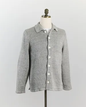 Signature 100% Washed Linen Light Grey Mix Shirt Jacket