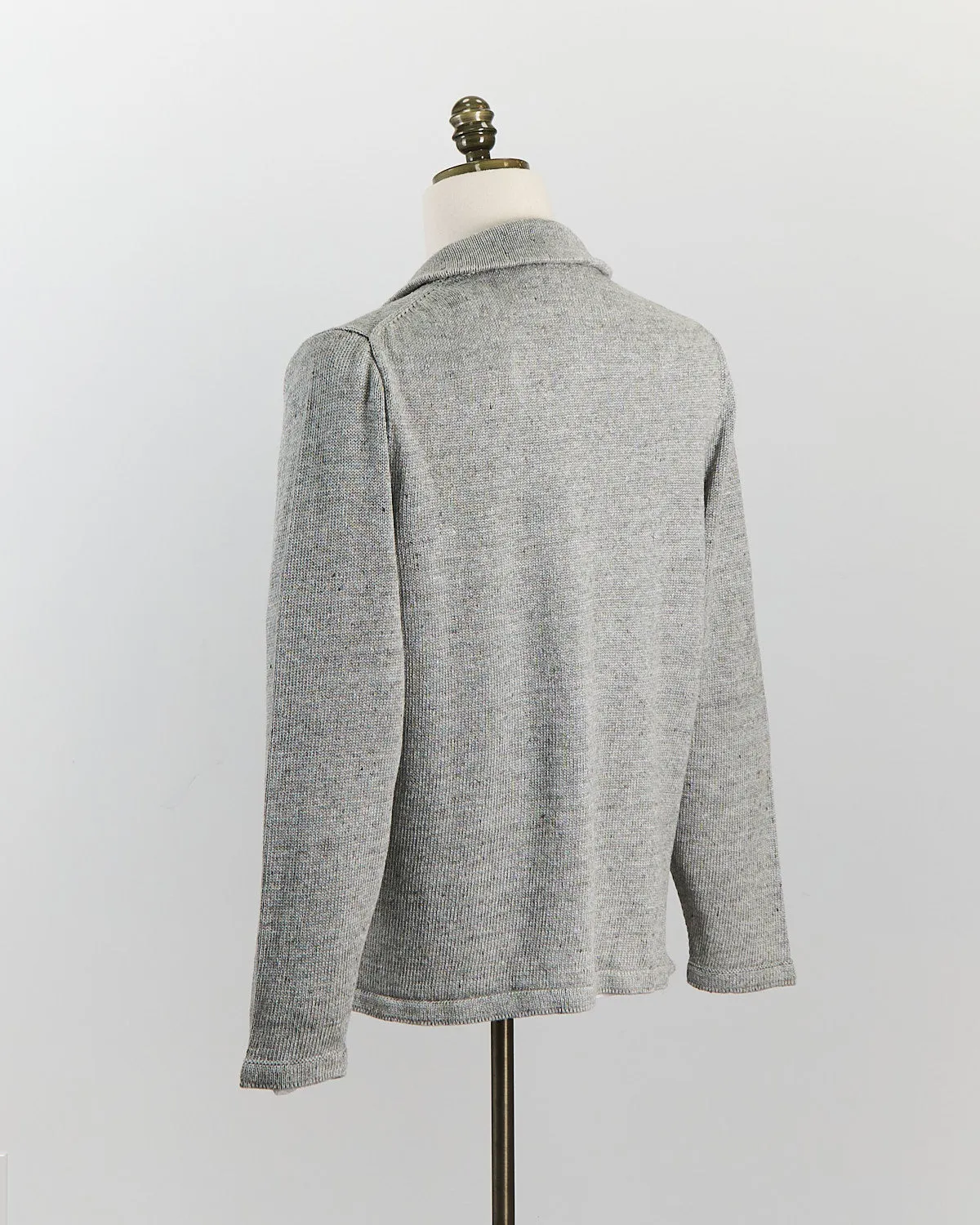 Signature 100% Washed Linen Light Grey Mix Shirt Jacket
