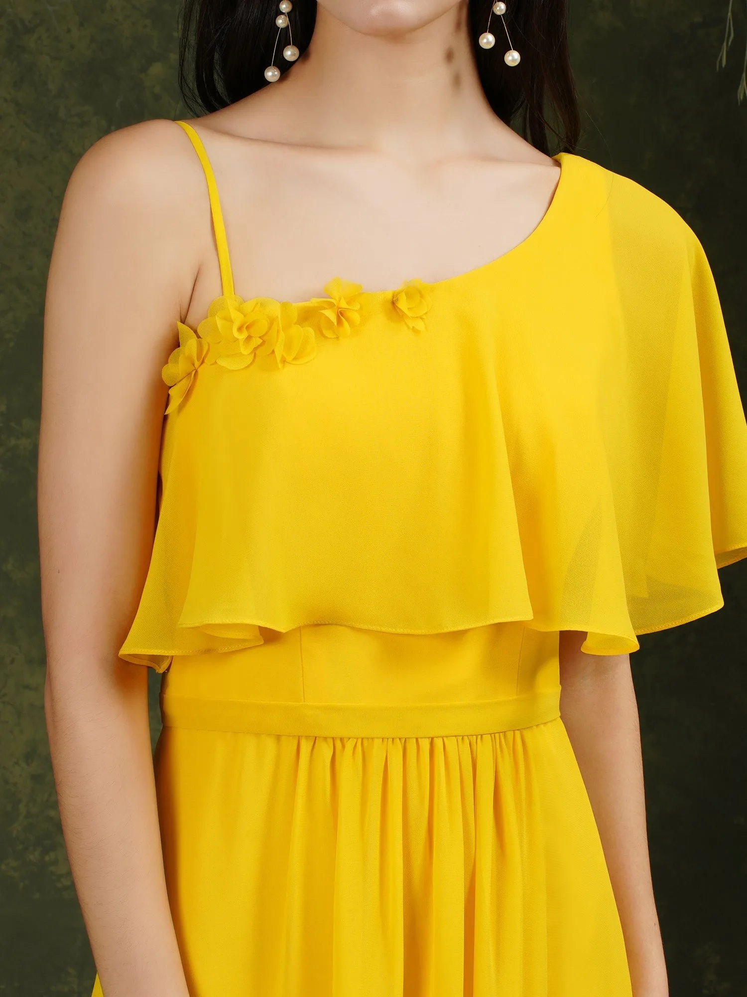 Stylish Split Front One-shoulder Tulle Aline Prom dress