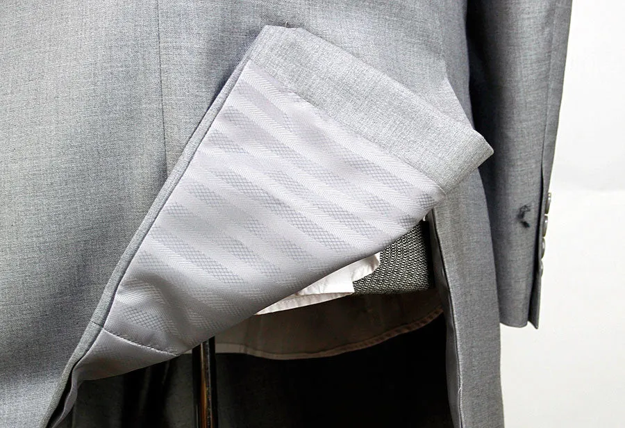 Tzarelli 3 Piece 2-Button Italian Designer Suit - Light Grey