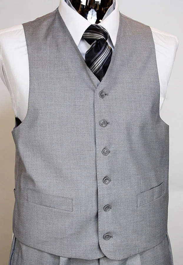 Tzarelli 3 Piece 2-Button Italian Designer Suit - Light Grey
