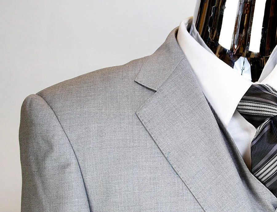 Tzarelli 3 Piece 2-Button Italian Designer Suit - Light Grey