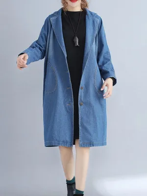 Vintage Suit Collar Denim Coats